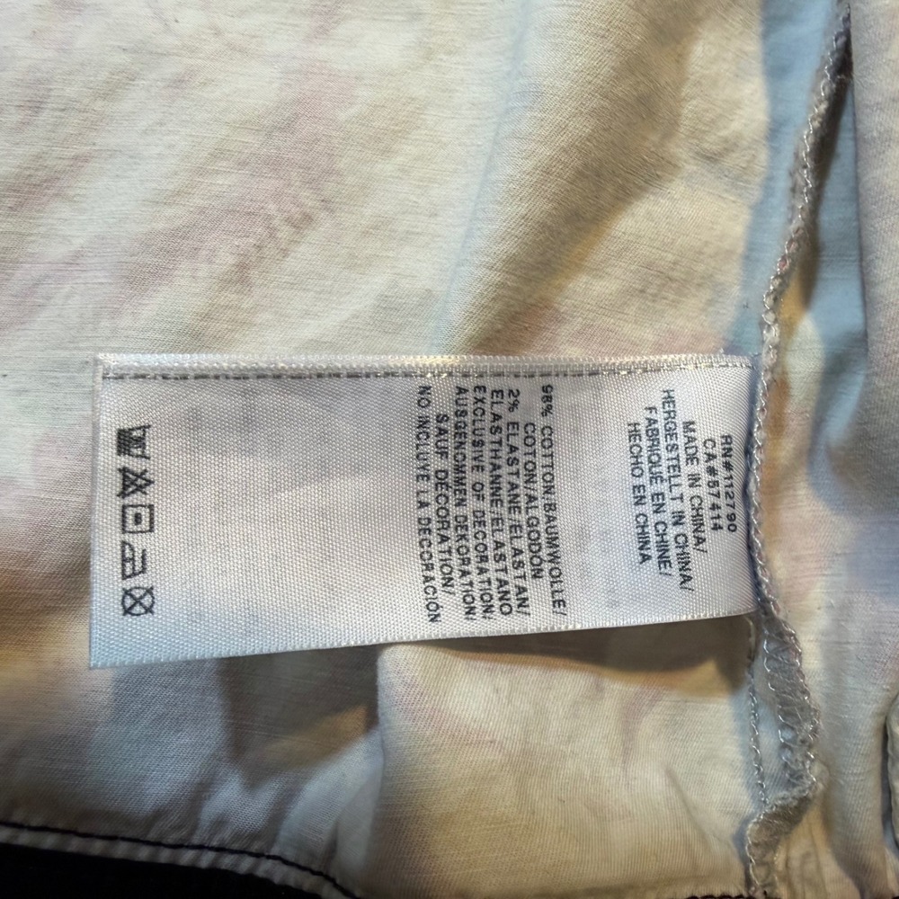 True Religion Womens Floral Buddha Graphic Bomber Jacket Cream Black Size L - Picture 7 of 10